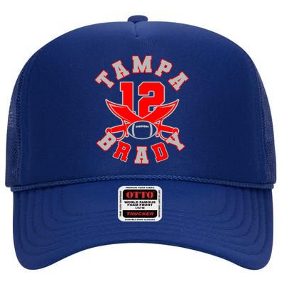 Tampa Brady Number 12 High Crown Mesh Back Trucker Hat