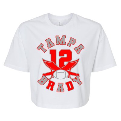 Tampa Brady Number 12 Bella+Canvas Jersey Crop Tee