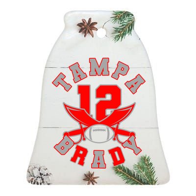 Tampa Brady Number 12 Ceramic Bell Ornament