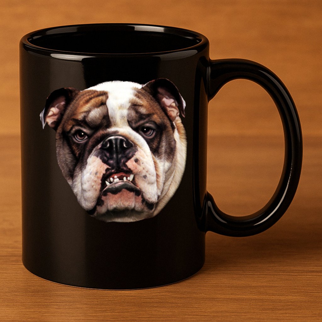 Tan Bulldog 11oz C Handle Ceramic Mug
