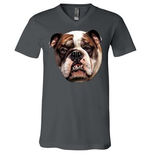 Tan Bulldog V-Neck T-Shirt