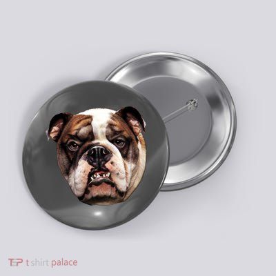 Tan Bulldog Button