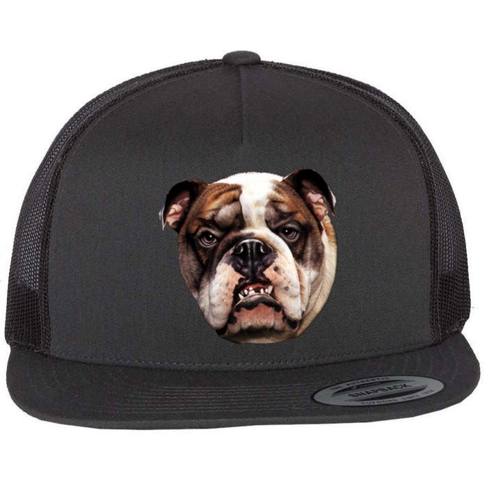 Tan Bulldog Flat Bill Trucker Hat