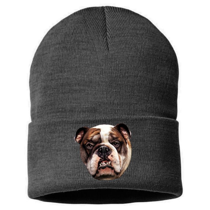 Tan Bulldog Sustainable Knit Beanie