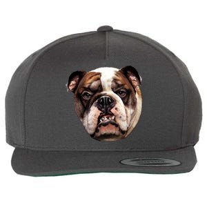 Tan Bulldog Wool Snapback Cap