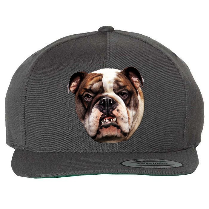 Tan Bulldog Wool Snapback Cap