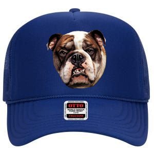 Tan Bulldog High Crown Mesh Back Trucker Hat