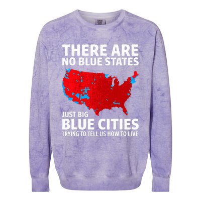 There Are No Blue States Only Big Blue Cities Colorblast Crewneck Sweatshirt