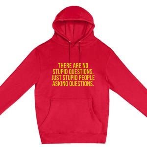 There Are No Stupid Questions Just Stupid People Asking Premium Pullover Hoodie