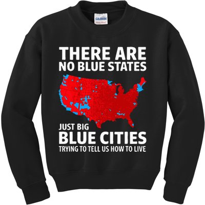 There Are No Blue States Only Big Blue Cities Kids Sweatshirt