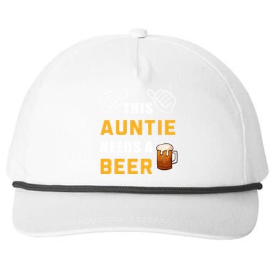 This Auntie Needs A Beer Ing Alcohol Aunt Beer Cute Gift Snapback Five-Panel Rope Hat