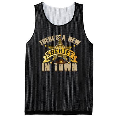 ThereS A New Sheriff In Town Deputy Sheriff Police Officer Mesh Reversible Basketball Jersey Tank