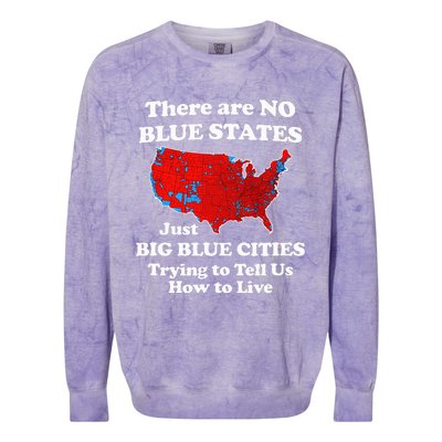 There Are No Blue States Only Big Blue Cities Colorblast Crewneck Sweatshirt