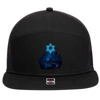 Tel Aviv Neon Futuristic 7 Panel Mesh Trucker Snapback Hat