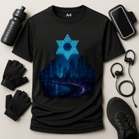 Tel Aviv Neon Futuristic Cooling Performance Crew T-Shirt