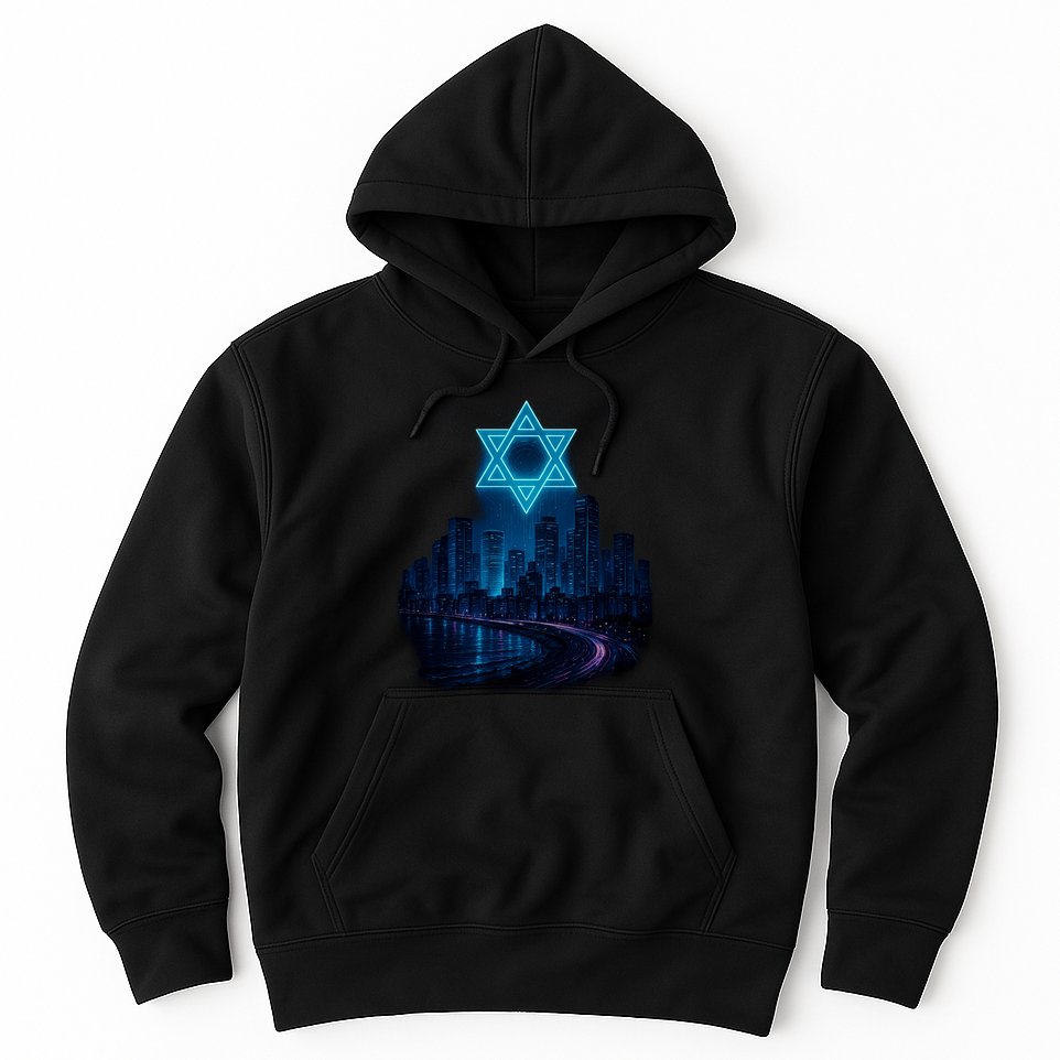Tel Aviv Neon Futuristic Hoodie