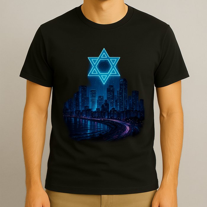 Tel Aviv Neon Futuristic T-Shirt