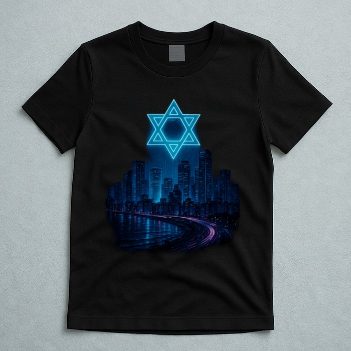 Tel Aviv Neon Futuristic T-Shirt
