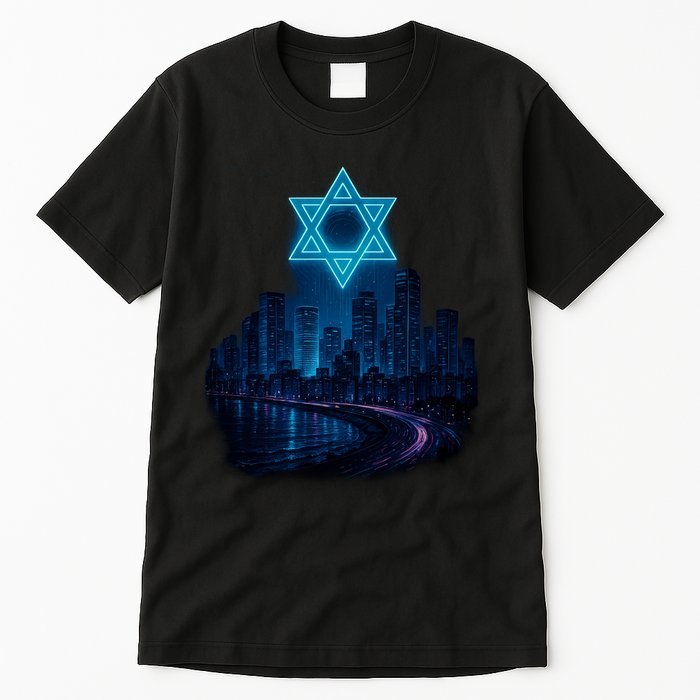 Tel Aviv Neon Futuristic Tall T-Shirt
