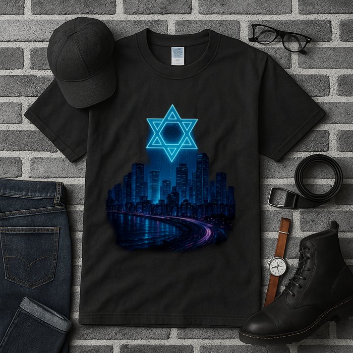 Tel Aviv Neon Futuristic Tall T-Shirt