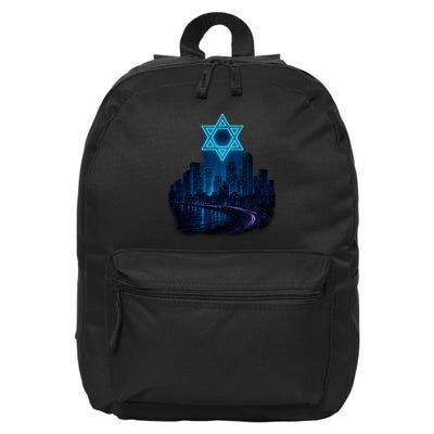 Tel Aviv Neon Futuristic 16 in Basic Backpack