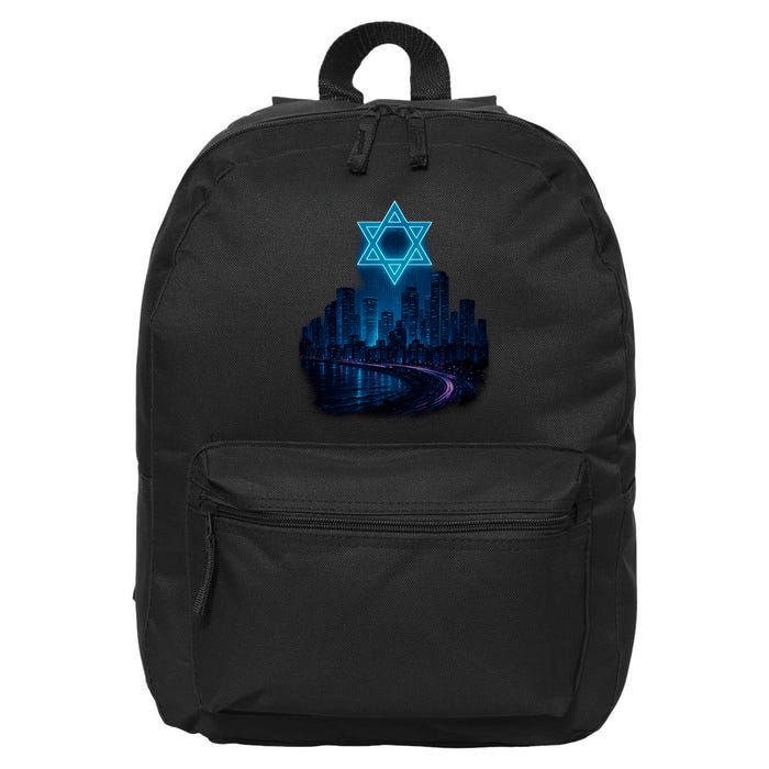 Tel Aviv Neon Futuristic 16 in Basic Backpack
