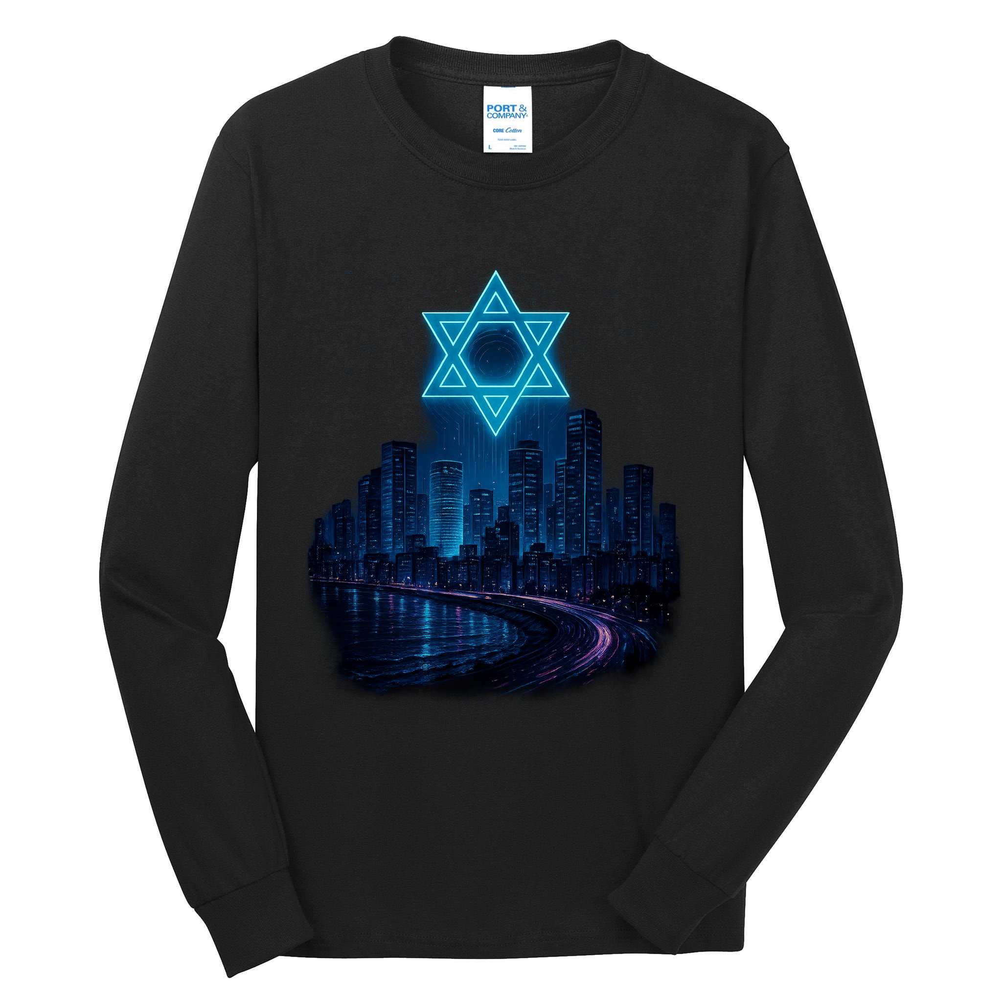 Tel Aviv Neon Futuristic Tall Long Sleeve T-Shirt