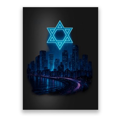 Tel Aviv Neon Futuristic Poster