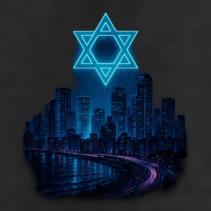 Tel Aviv Neon Futuristic 25L Jumbo Tote