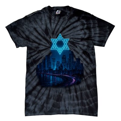 Tel Aviv Neon Futuristic Tie-Dye T-Shirt