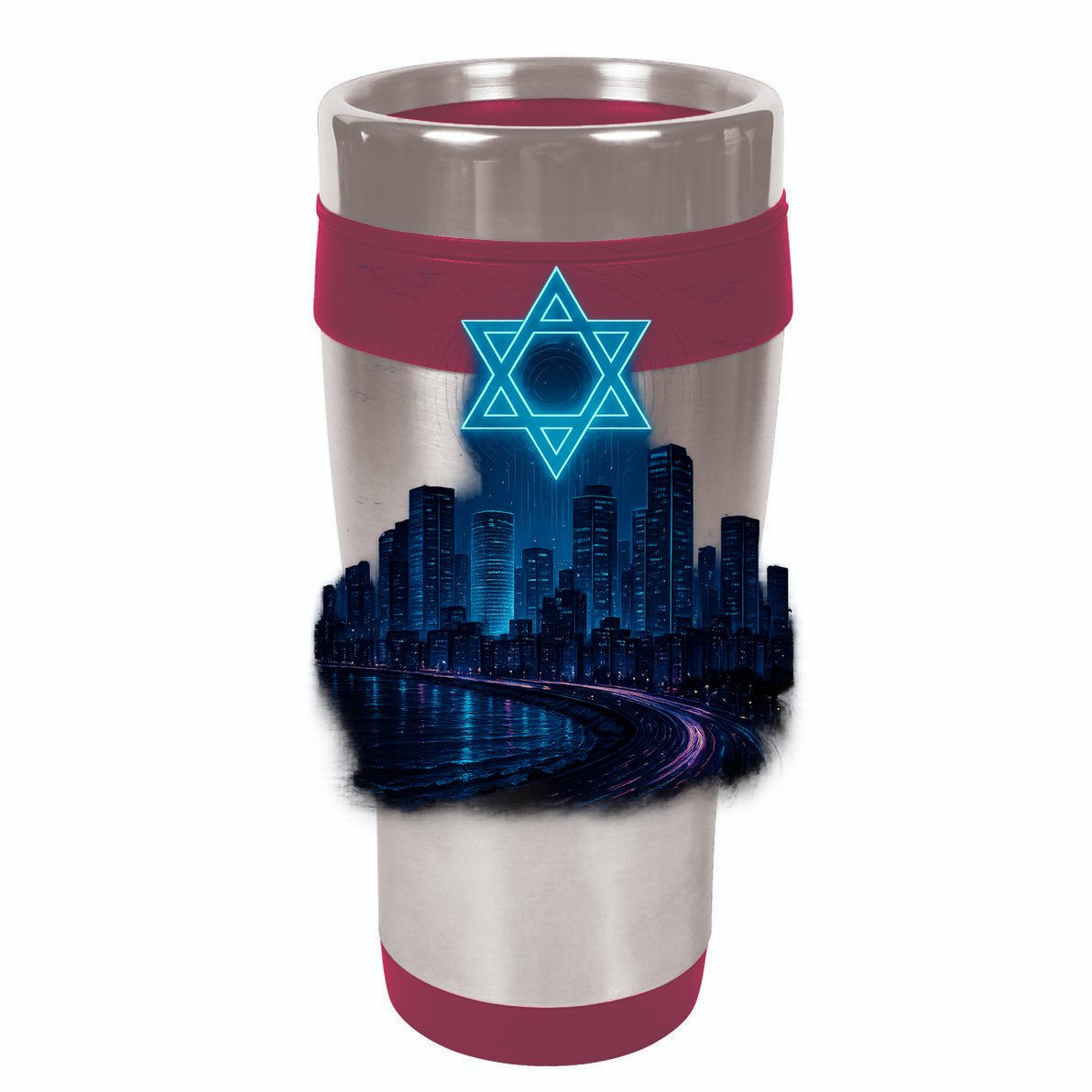 Tel Aviv Neon Futuristic Golf Towel