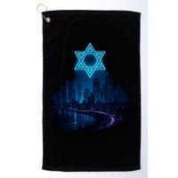 Tel Aviv Neon Futuristic Golf Towel