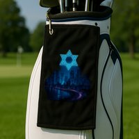 Tel Aviv Neon Futuristic Golf Towel