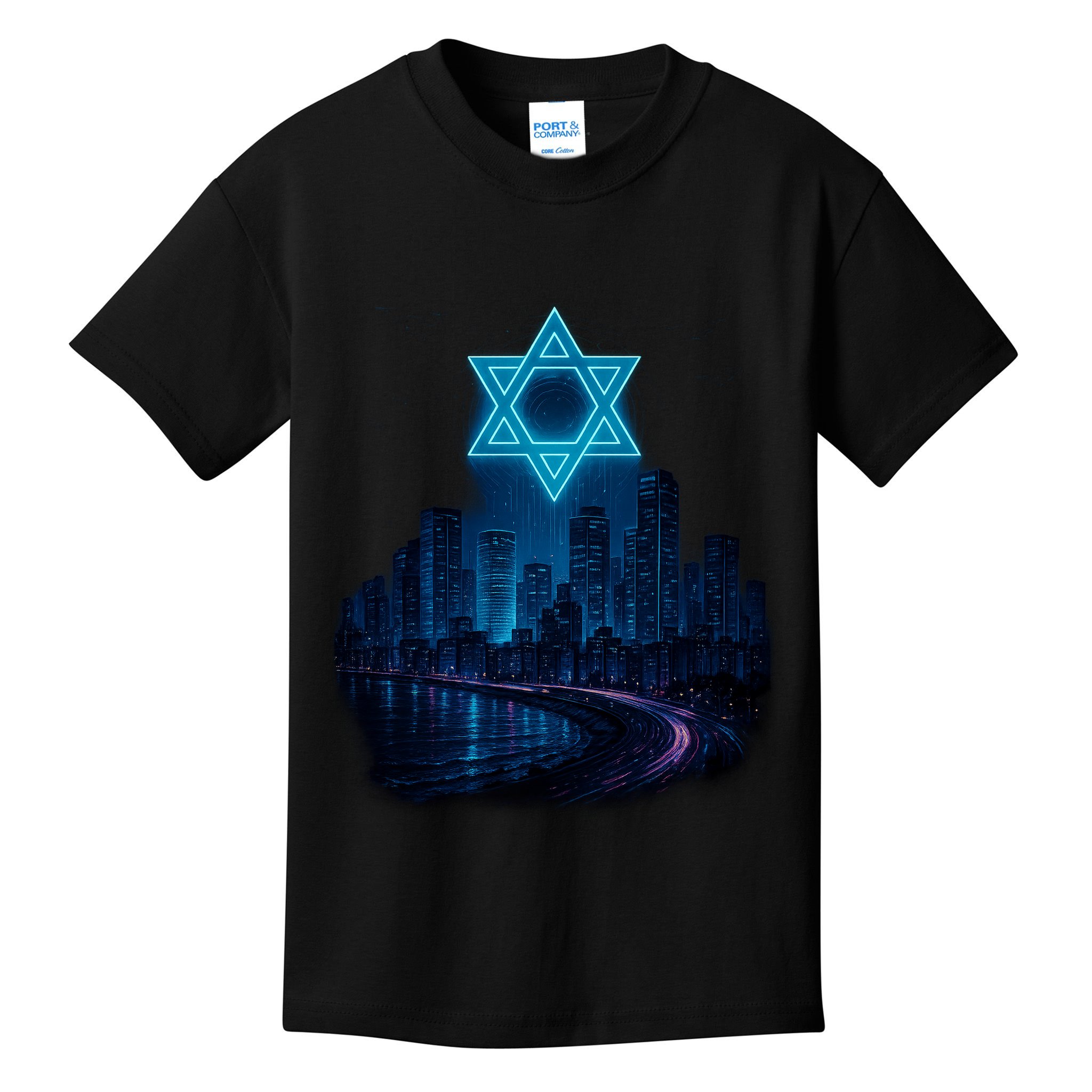 Tel Aviv Neon Futuristic Kids T-Shirt