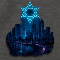 Tel Aviv Neon Futuristic Vector Backpack