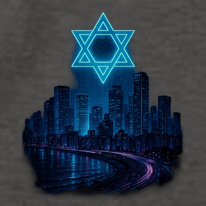 Tel Aviv Neon Futuristic Vector Backpack