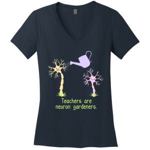 Teachers Are Neuron Gardeners Women's V-Neck T-Shirt