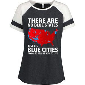 There Are No Blue States Only Big Blue Cities Enza Ladies Jersey Colorblock Tee