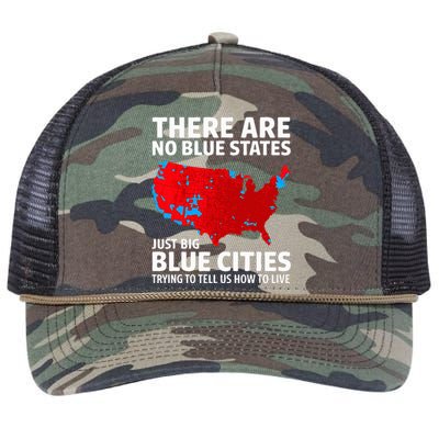 There Are No Blue States Only Big Blue Cities Retro Rope Trucker Hat Cap