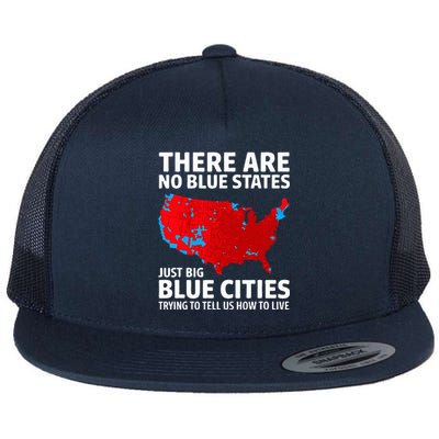 There Are No Blue States Only Big Blue Cities Flat Bill Trucker Hat