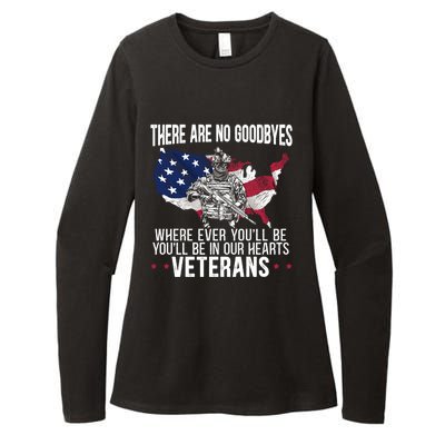 There Are No Goodbyes Usa Veteran Military Memorial Day Meaningful Gift Womens CVC Long Sleeve Shirt