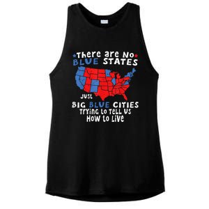 There Are No Blue States Only Big Blue Cities Ladies PosiCharge Tri-Blend Wicking Tank