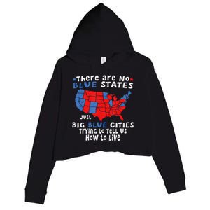 There Are No Blue States Only Big Blue Cities Crop Fleece Hoodie