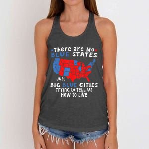 There Are No Blue States Only Big Blue Cities Women's Knotted Racerback Tank