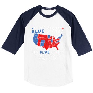 There Are No Blue States Only Big Blue Cities Baseball Sleeve Shirt