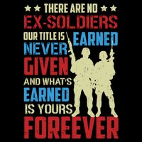 There Are No ExSoldiers Authentic Veteran US Veteran Motivational Slogan Cooling Performance Crew T-Shirt