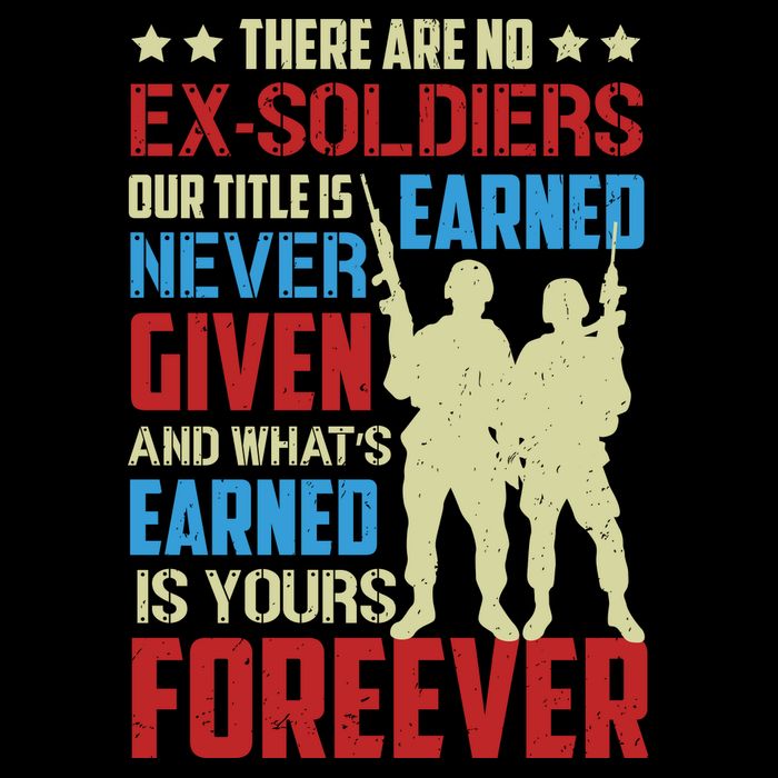 There Are No ExSoldiers Authentic Veteran US Veteran Motivational Slogan Cooling Performance Crew T-Shirt