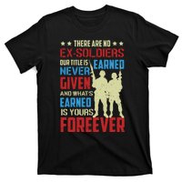 There Are No ExSoldiers Authentic Veteran US Veteran Motivational Slogan T-Shirt