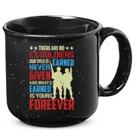 There Are No ExSoldiers Authentic Veteran US Veteran Motivational Slogan 15oz Campfire Ceramic Mug