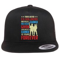 There Are No ExSoldiers Authentic Veteran US Veteran Motivational Slogan Flat Bill Trucker Hat